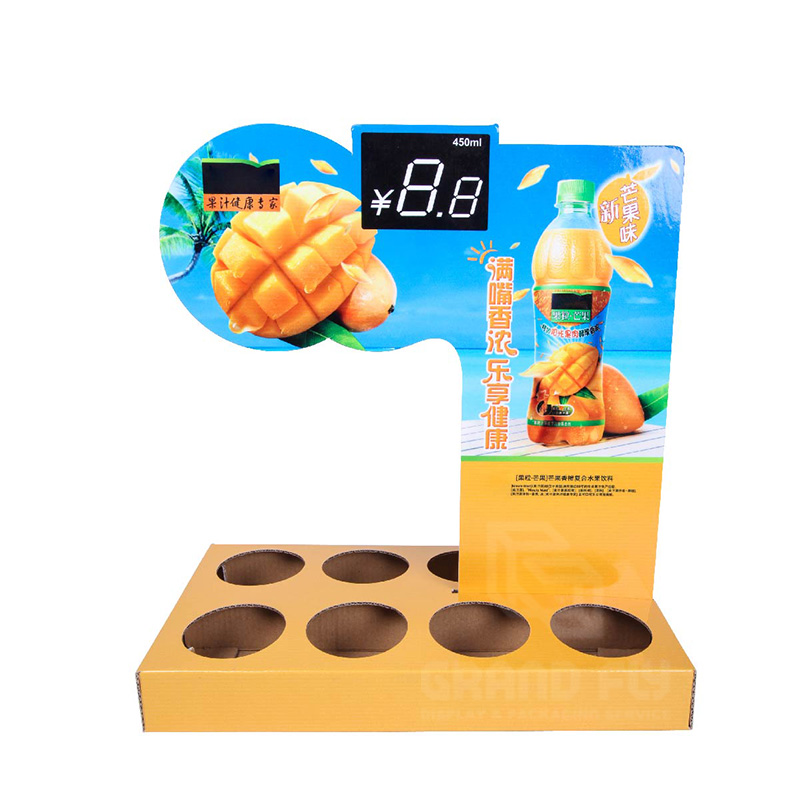 POS Beverages Juice Retail Counter Display Unit with Inser Hole for Bottle-3