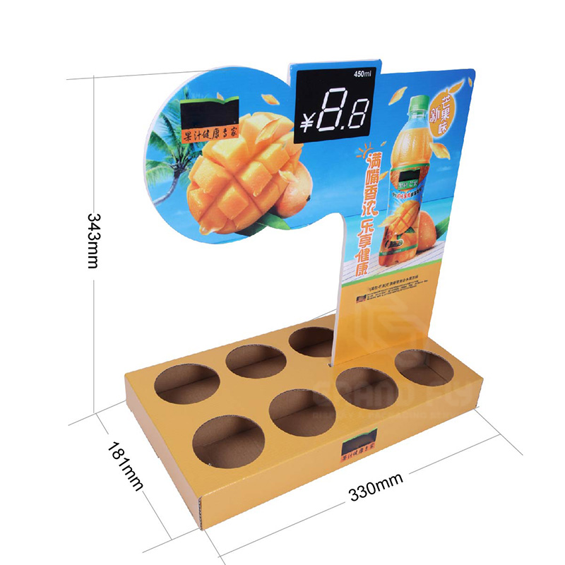 POS Beverages Juice Retail Counter Display Unit with Inser Hole for Bottle-6