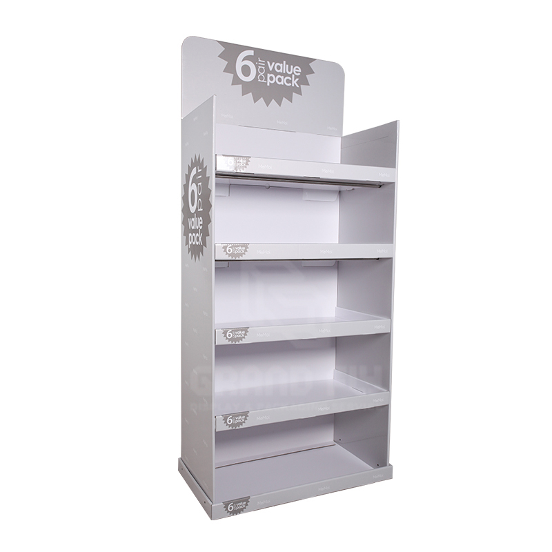 POS Cardboard Sock FSDU Display Stand with Five Shelf-1