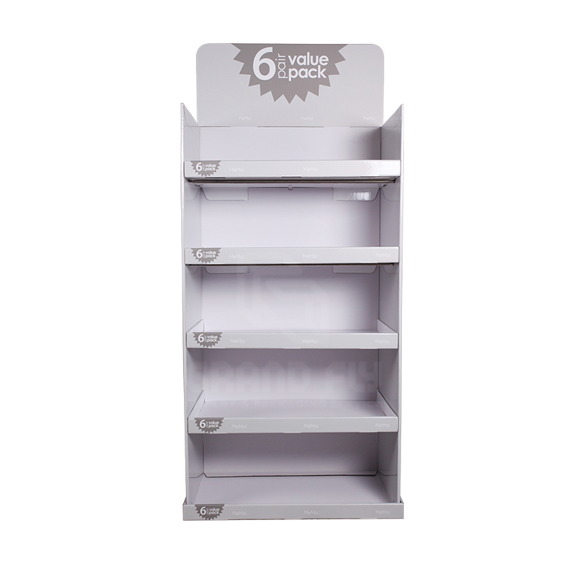 POS Cardboard Sock FSDU Display Stand with Five Shelf-2