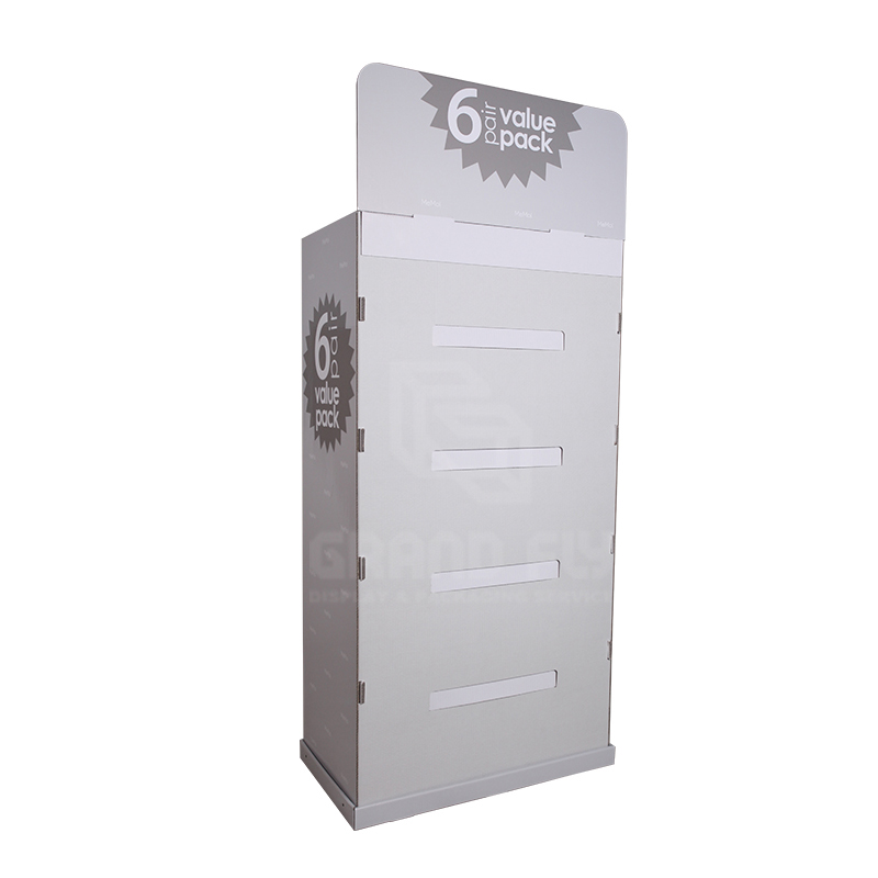 POS Cardboard Sock FSDU Display Stand with Five Shelf-3