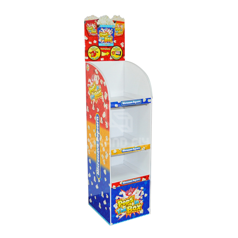 Paper Promotional Floor Shelf Display for PopcornSnack-1
