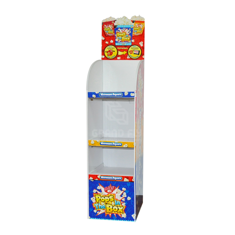 Paper Promotional Floor Shelf Display for PopcornSnack-2