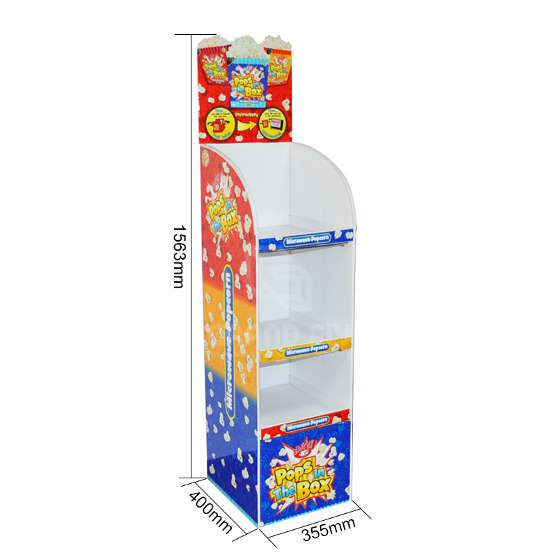 Paper Promotional Floor Shelf Display for PopcornSnack-6