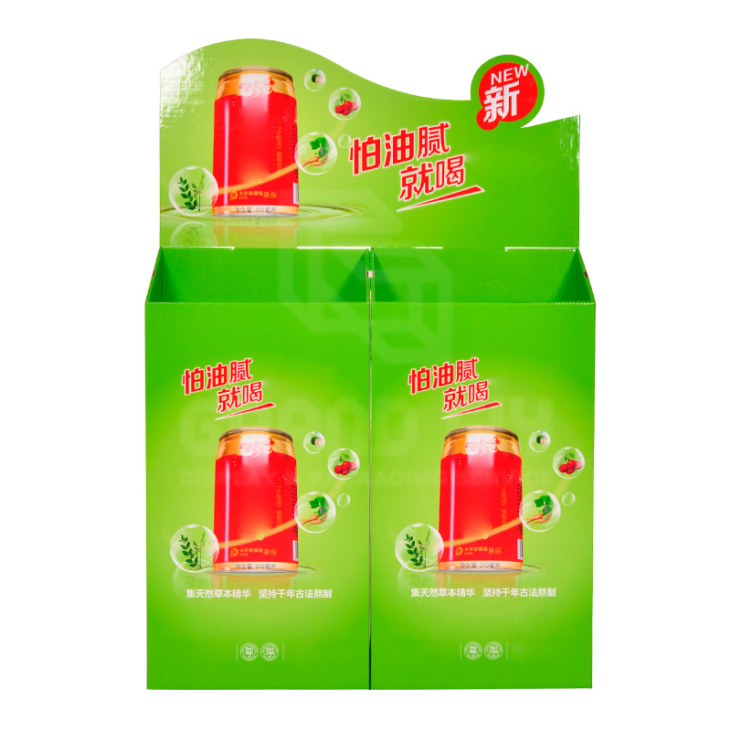 Stable Corrugated Floor Display Bin for Beverages Drinks-2
