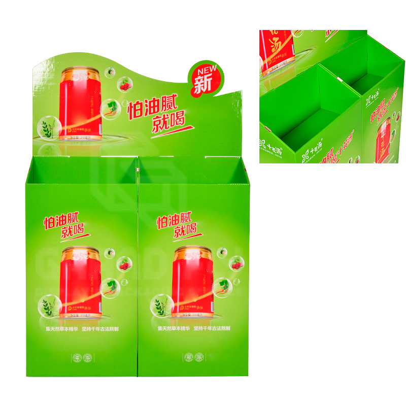 Stable Corrugated Floor Display Bin for Beverages Drinks-4