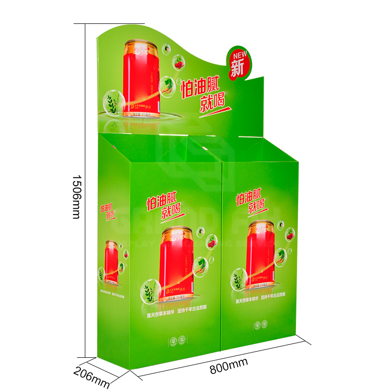 Stable Corrugated Floor Display Bin for Beverages Drinks-5