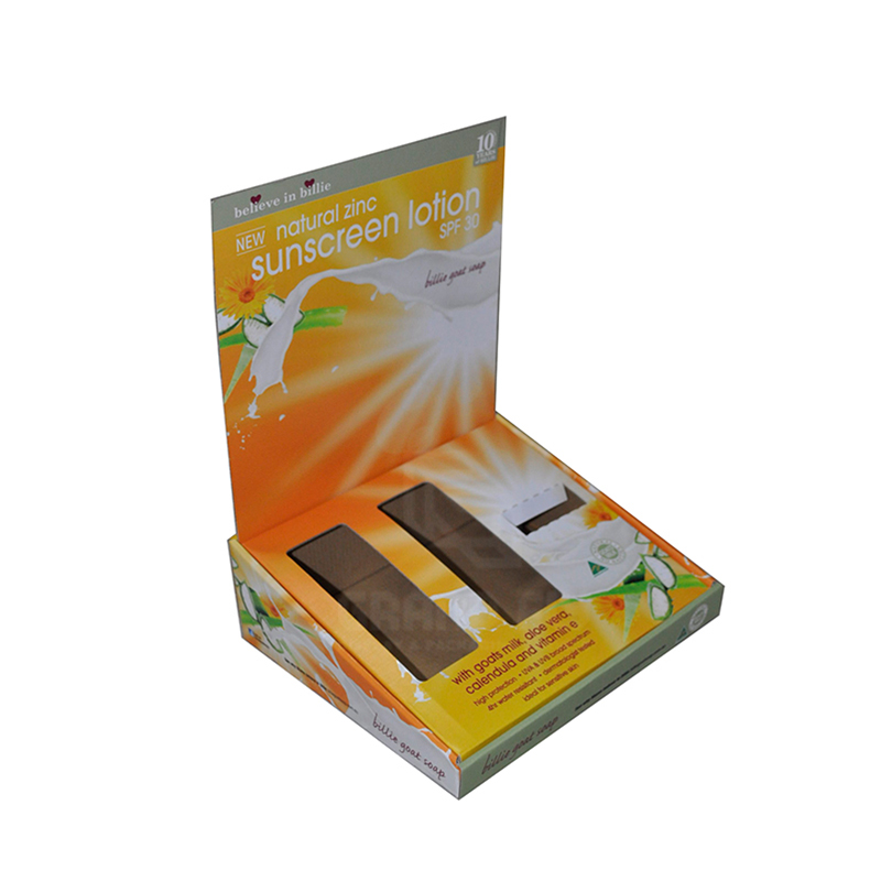 Sunscreen Cream Counter Table Display Box with Insert & Header-1
