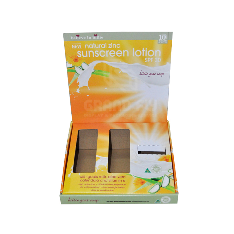 Sunscreen Cream Counter Table Display Box with Insert & Header-2