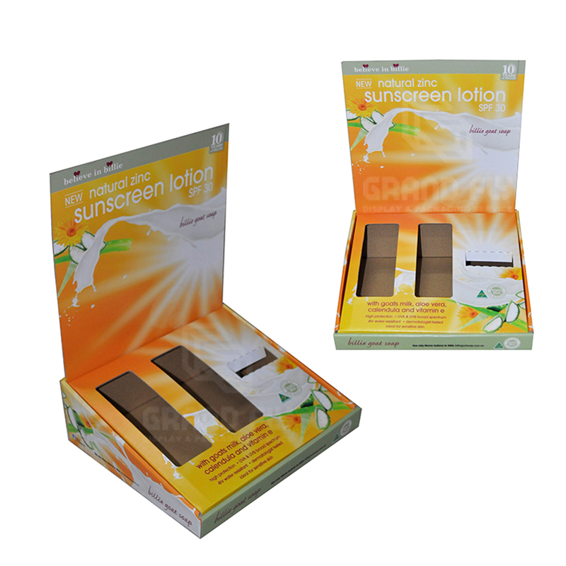 Sunscreen Cream Counter Table Display Box with Insert & Header-5