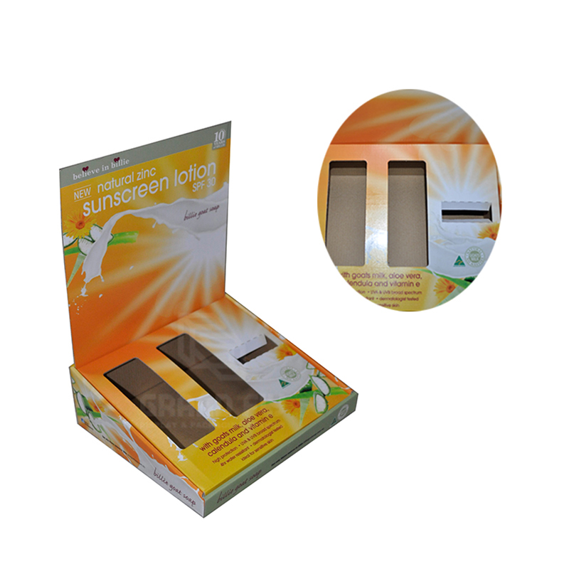 Sunscreen Cream Counter Table Display Box with Insert & Header-6