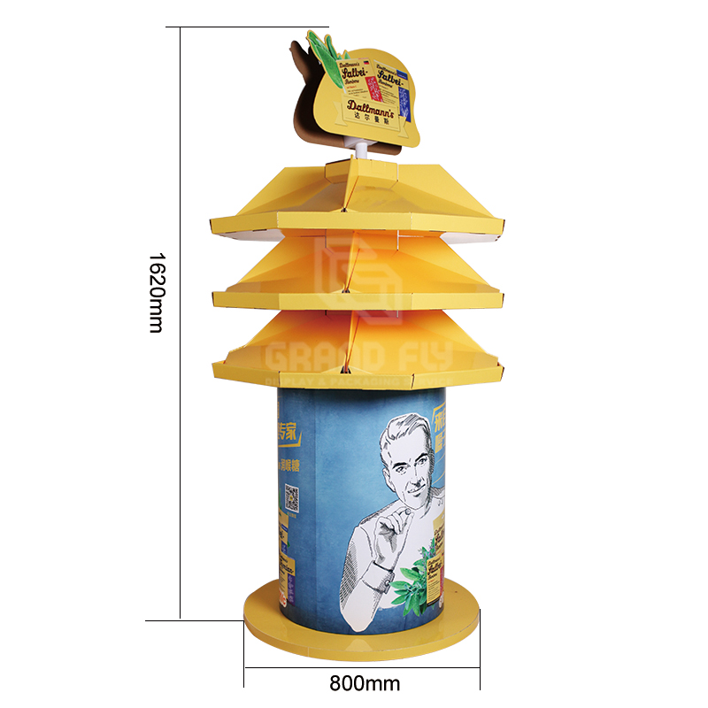 SweetsCandy Round Cardboard FSDU POP Display with Tray & Header-6