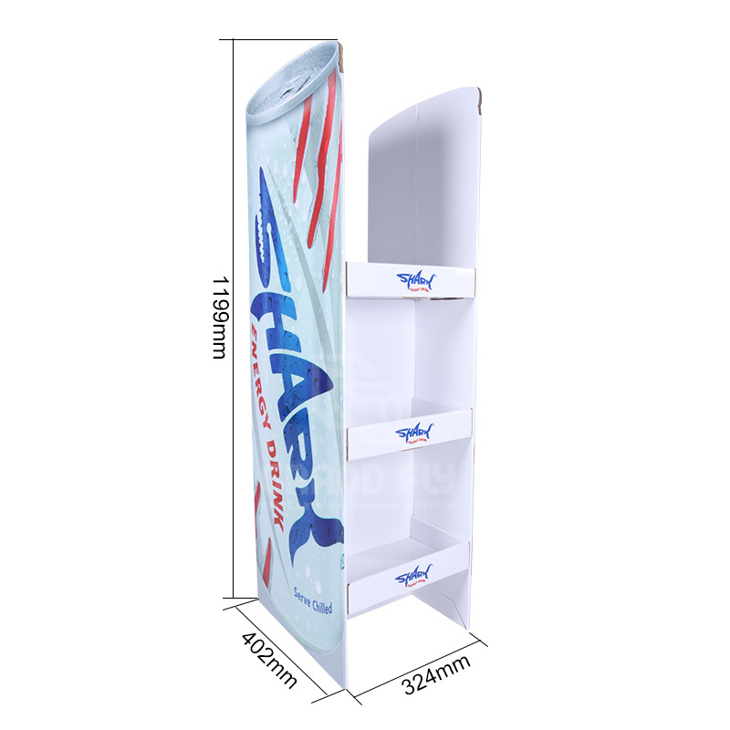 Two-side Can-shape Carton FSDU Temporary Beverage Display Rack-5