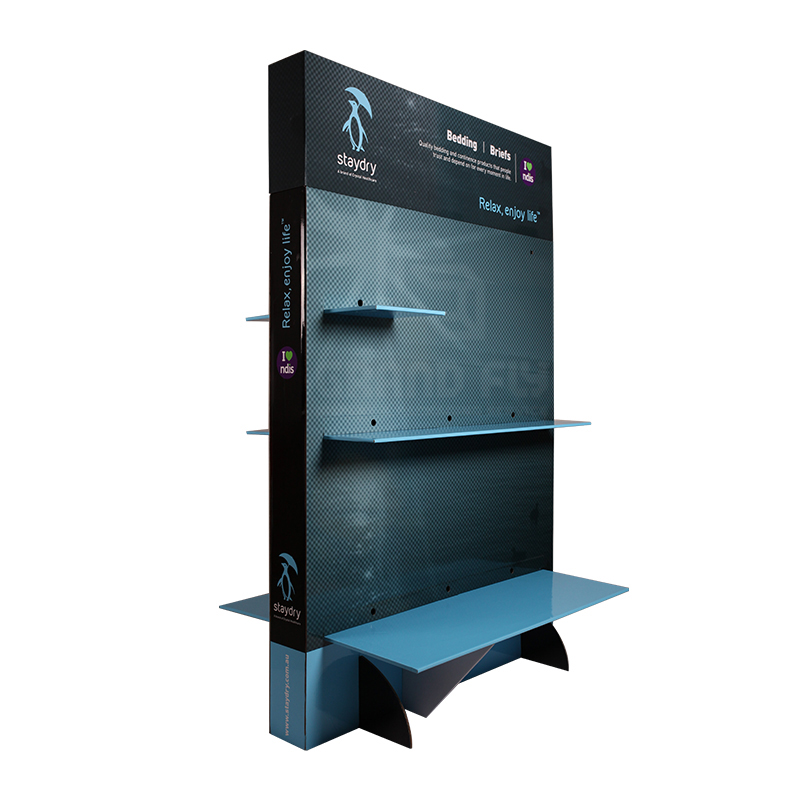 Two-sided FSDU Cardbaord POS Display Stand with Shelf for SheetPillow-1