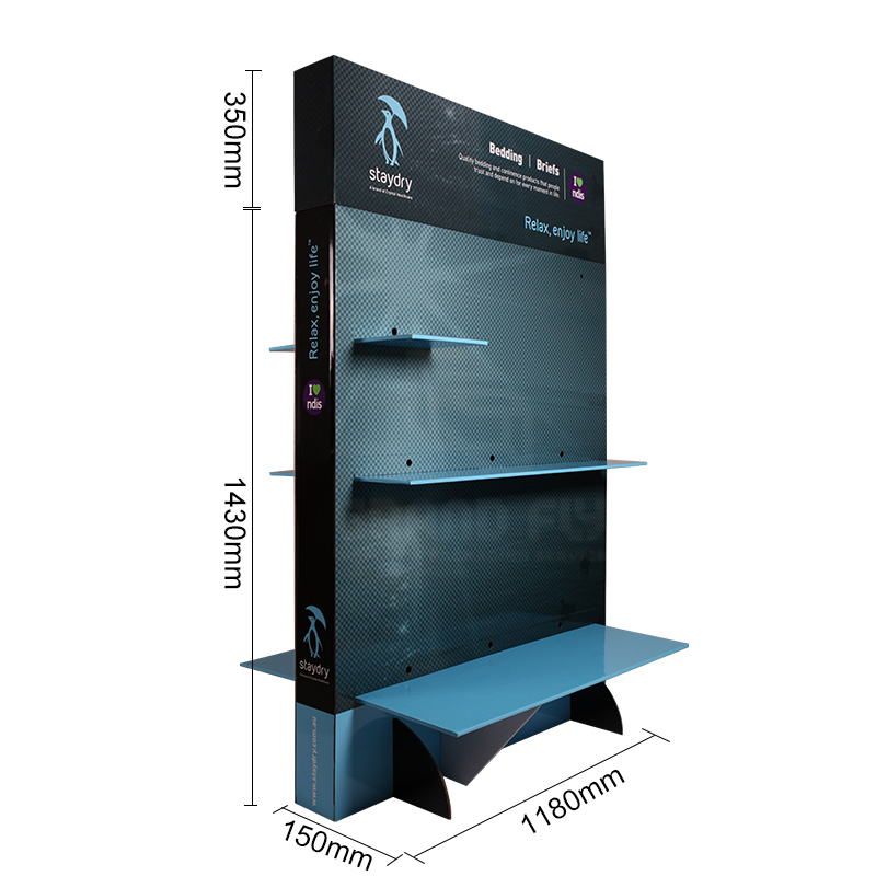 Two-sided FSDU Cardbaord POS Display Stand with Shelf for SheetPillow-6
