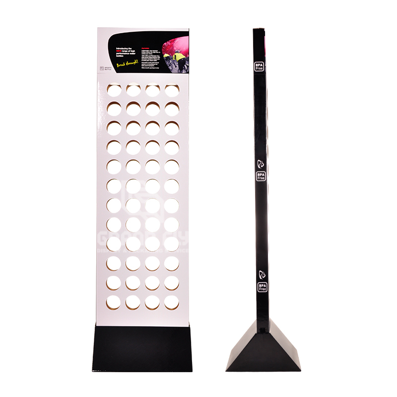 2 Side Cardboard Floor Water Bottle Display Rack-3 2 Side Cardboard Floor Water Bottle Display Rack-3