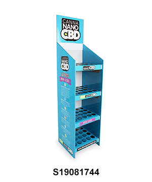 4 Shelf Freestanding Water Bottle Display with Insert