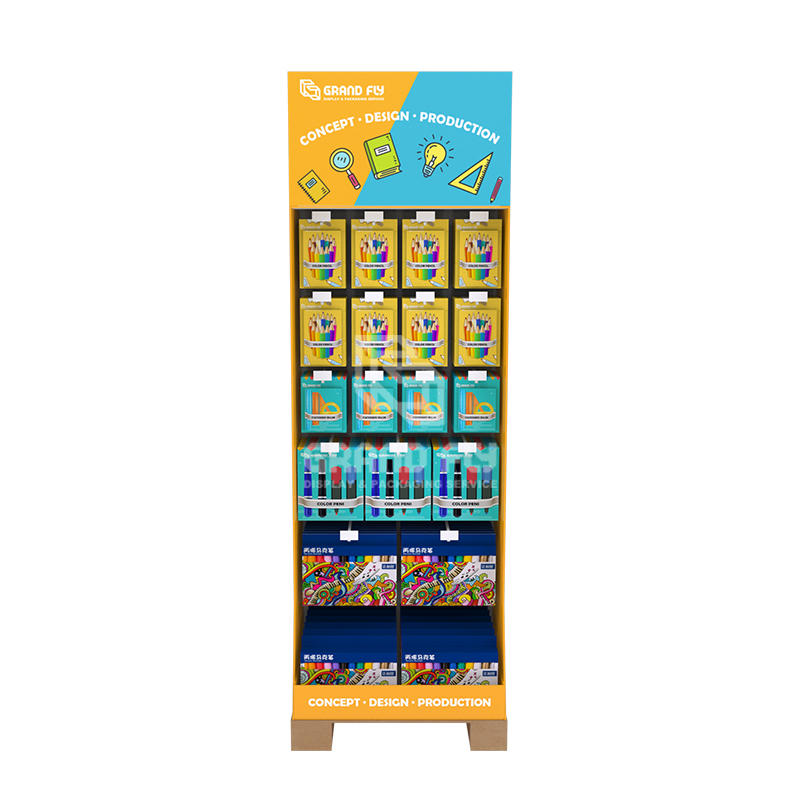 BTS 14 Pallet Corrugated Floor Hook Shipper Display for School Supplies-2 BTS 14 Pallet Corrugated Floor Hook Shipper Display for School Supplies-2