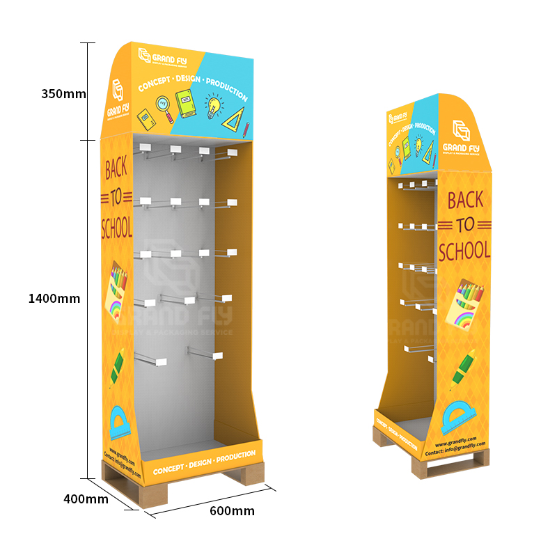 BTS 14 Pallet Corrugated Floor Hook Shipper Display for School Supplies-4 BTS 14 Pallet Corrugated Floor Hook Shipper Display for School Supplies-4