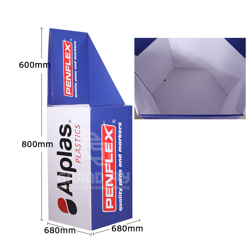 BTS POS Cardboard Corrugated Retail Hex Dump Bins for Stationery-4 BTS POS Cardboard Corrugated Retail Hex Dump Bins for Stationery-4