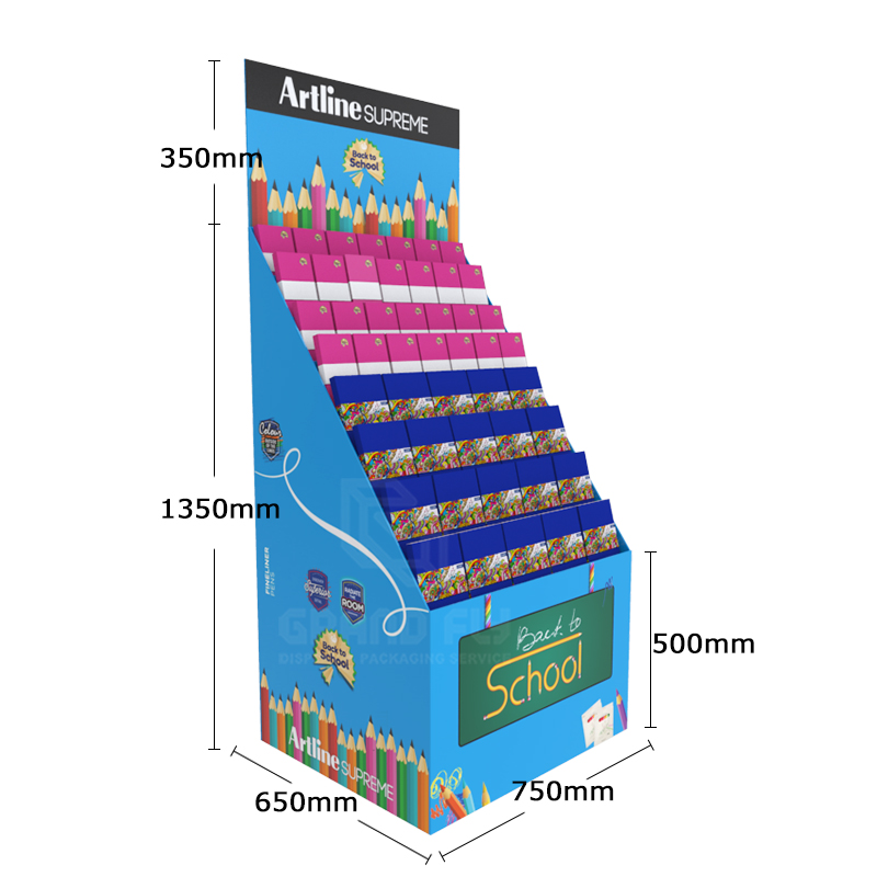 Back to School Temporary POS Display Rack for Notebook-4 Back to School Temporary POS Display Rack for Notebook-4