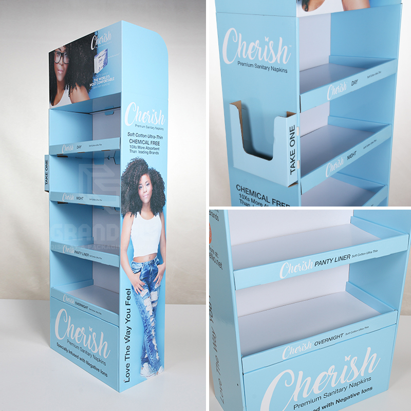 Cardboard Merchandise Floor Display Rack for ClothingGarmentT-shirt-4 Cardboard Merchandise Floor Display Rack for ClothingGarmentT-shirt-4