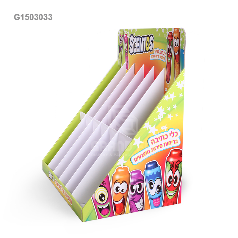 Custom Crayons Desktop Counter Display Stand with Cells-3 Custom Crayons Desktop Counter Display Stand with Cells-3