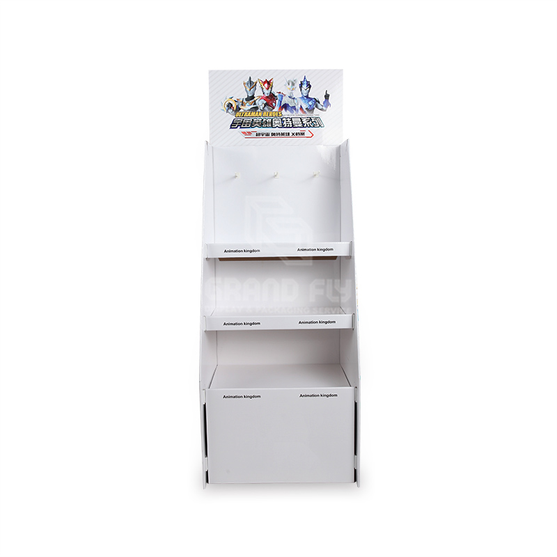 Stationery Corrugated Flooring Display Stand with Hook & Shelf-1 Stationery Corrugated Flooring Display Stand with Hook & Shelf-1