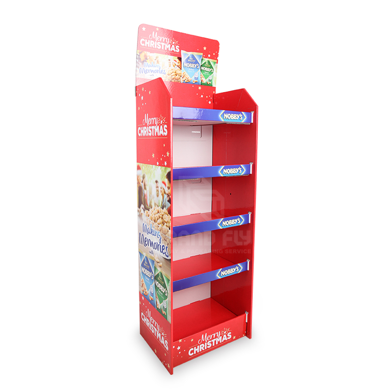 Cardboard Floor Retail Snack Display for Christmas Promotion-1 Cardboard Floor Retail Snack Display for Christmas Promotion-1