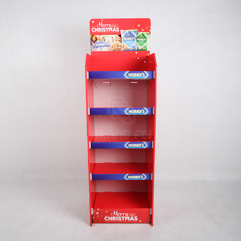 Cardboard Floor Retail Snack Display for Christmas Promotion-2 Cardboard Floor Retail Snack Display for Christmas Promotion-2