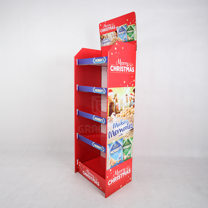 Cardboard Floor Retail Snack Display for Christmas Promotion-3 Cardboard Floor Retail Snack Display for Christmas Promotion-3