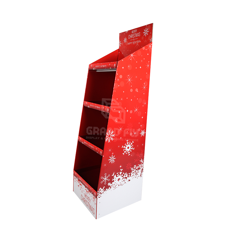 4 Tier Cardboard Free Standing Display Stand for Christmas Gift-2 4 Tier Cardboard Free Standing Display Stand for Christmas Gift-2
