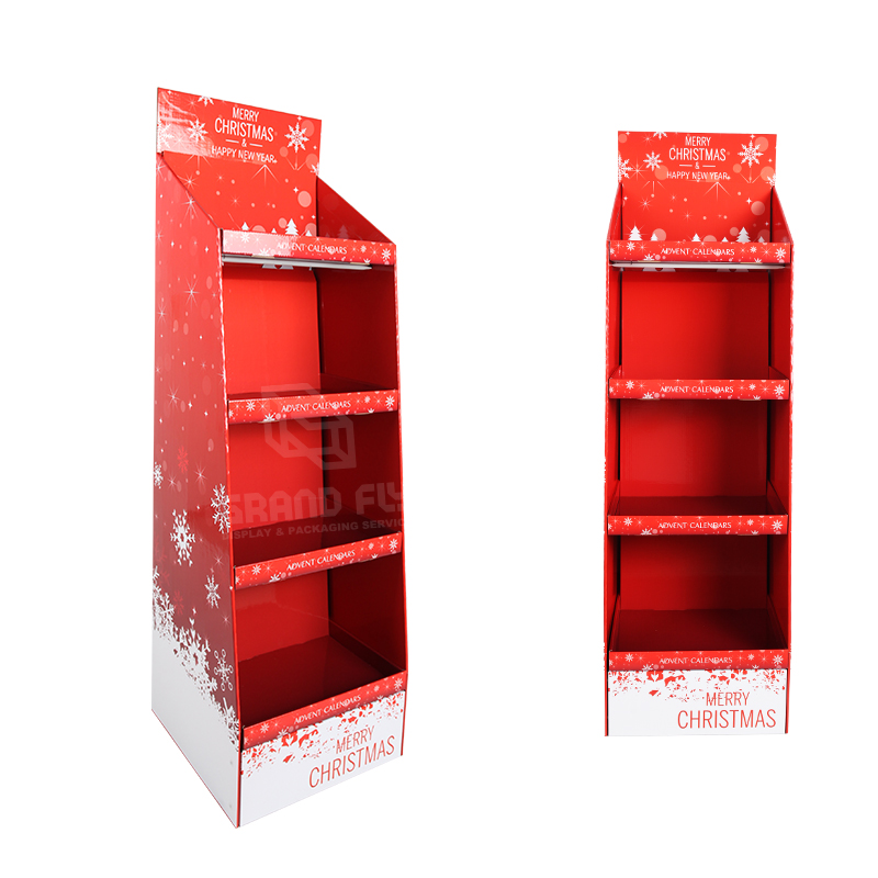 4 Tier Cardboard Free Standing Display Stand for Christmas Gift-3 4 Tier Cardboard Free Standing Display Stand for Christmas Gift-3