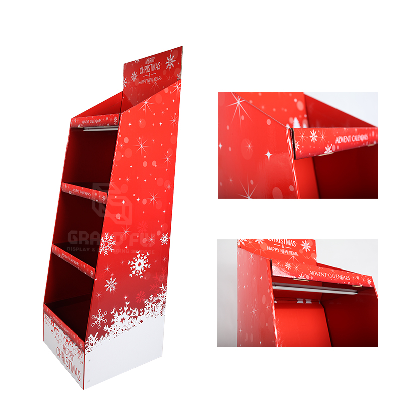 4 Tier Cardboard Free Standing Display Stand for Christmas Gift-4 4 Tier Cardboard Free Standing Display Stand for Christmas Gift-4