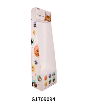 Carton Floor Retail Displays with Pegboard for Pet Toys