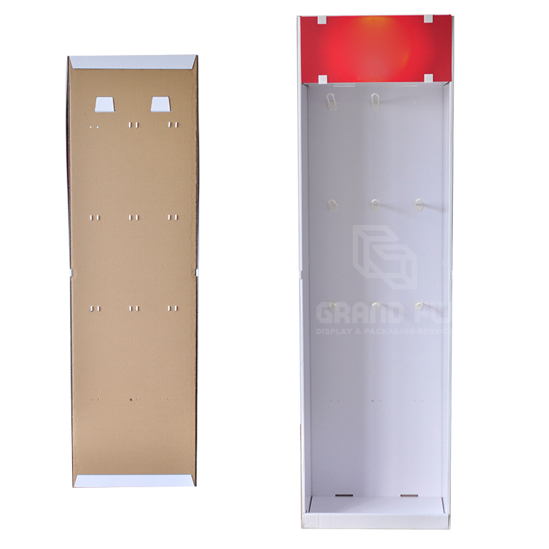 Corrugated Carton Endcap Sidekick Display with Hook for Sock-3 Corrugated Carton Endcap Sidekick Display with Hook for Sock-3