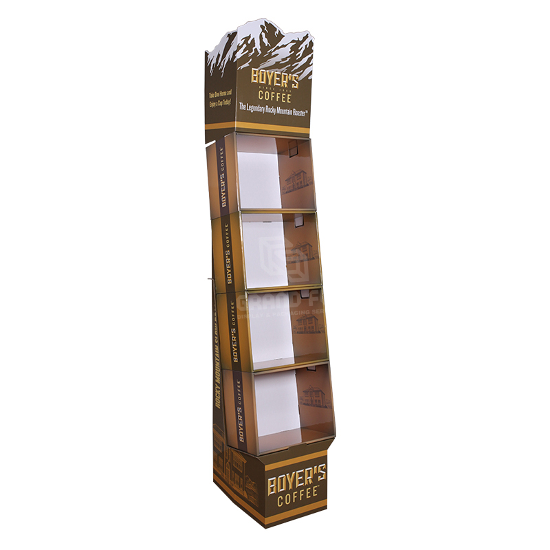 Custom Floor Shipper Displayer Stand for Coffee BeanPowder-1 Custom Floor Shipper Displayer Stand for Coffee BeanPowder-1