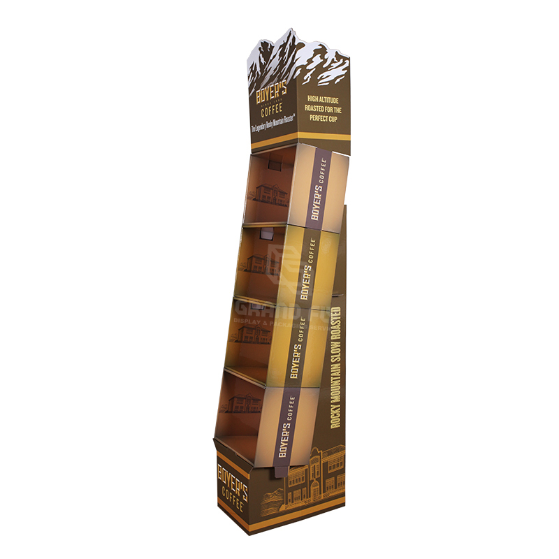 Custom Floor Shipper Displayer Stand for Coffee BeanPowder-2 Custom Floor Shipper Displayer Stand for Coffee BeanPowder-2