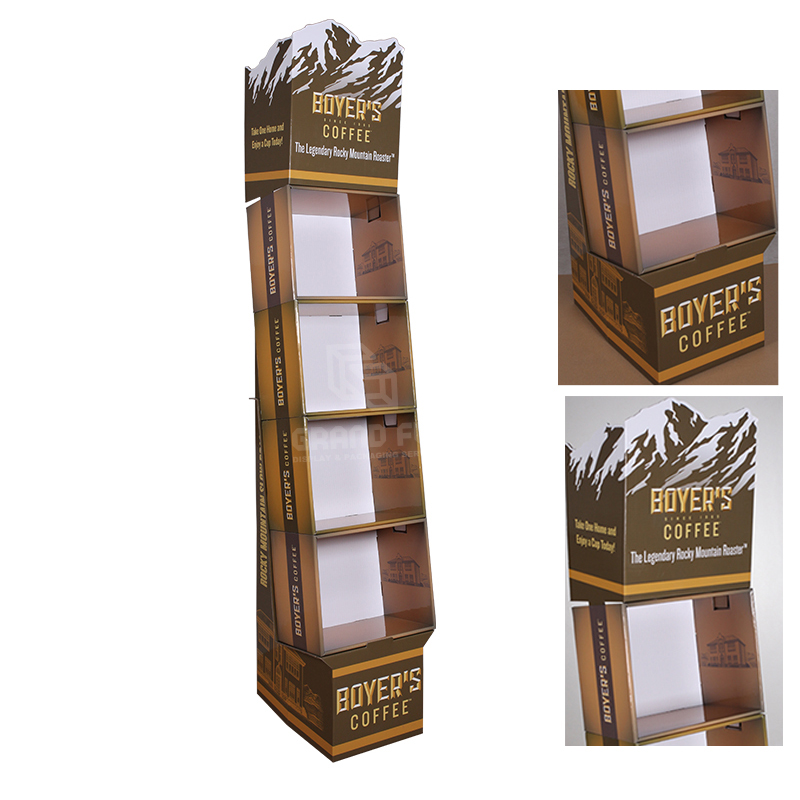 Custom Floor Shipper Displayer Stand for Coffee BeanPowder-3 Custom Floor Shipper Displayer Stand for Coffee BeanPowder-3