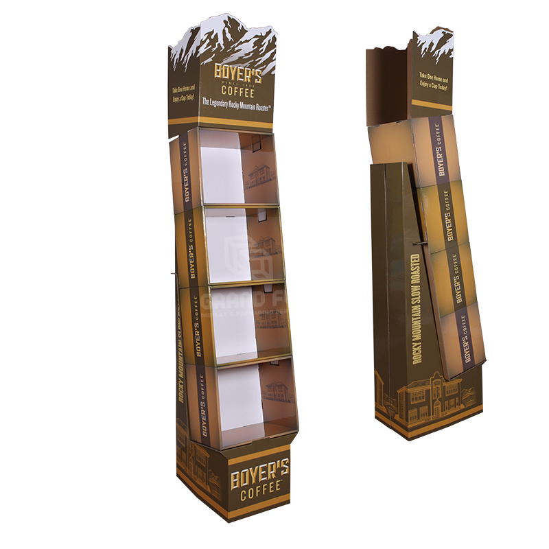 Custom Floor Shipper Displayer Stand for Coffee BeanPowder-4 Custom Floor Shipper Displayer Stand for Coffee BeanPowder-4
