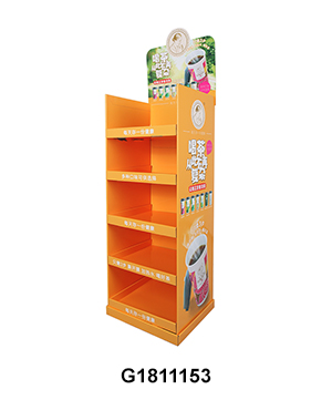 Custom Retail Corrugated Floor Displays with 5 Trays for Tea