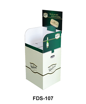 Beer Corrugated Shipper Display Bins with Header