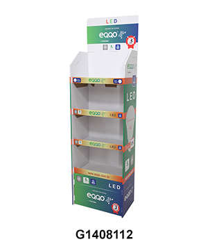 Cardboard Floor Instore Display Shelf for LED Light