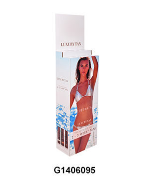 Custom Printed Paperboard Display Bin for Sun Cream