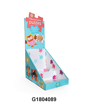 2 Tier Corrugated Display Box with Header for Puzzle Book