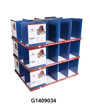 Costco Corrugated Modular Full Pallet Displays for Backpack