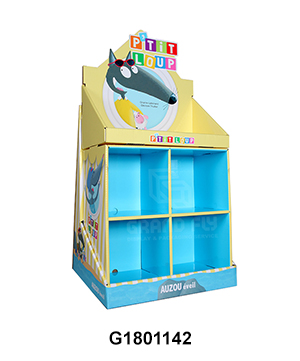 Custom Four Pocket Retail Desktop Display Unit with Tray
