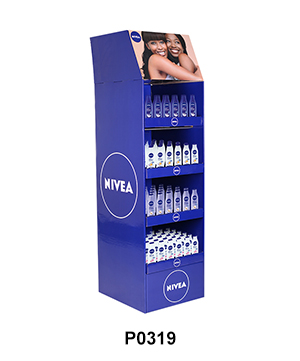 Custom Nivea Cardboard FSDU Display Stand with 4 Shelf