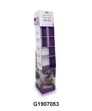 Pharmacy Floor Display Cardboard with Compartment & Brochure holder