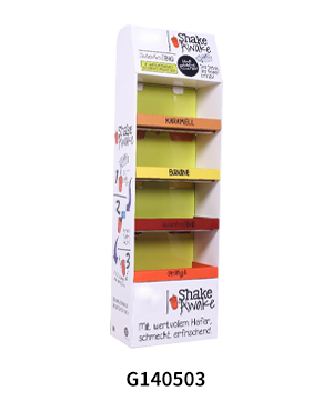 Corrugated Retail Display Rack with 4 Shelf for Milk Beverages